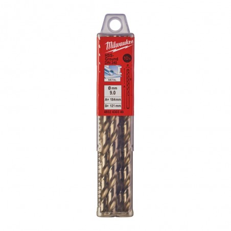 Wiertło do metalu długie HSS-G 9x175x115 mm Milwaukee 10 szt.