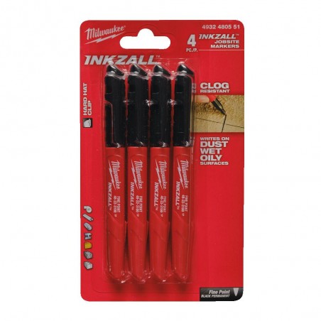 Zestaw markerów ze standardową końcówką Milwaukee 4 szt.