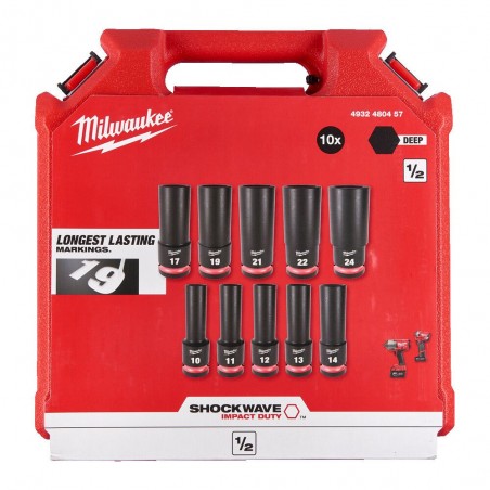 Zestaw nasadek udarowych 1/2'' Milwaukee 13 szt.