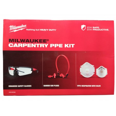 Zestaw BHP - okulary, stopery, rękawiczki Milwaukee