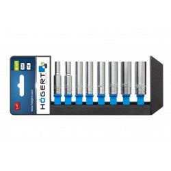 Zestaw nasadek sześciokątnych 1/4'' długie Crv Hoegert HT1A886 8 szt.