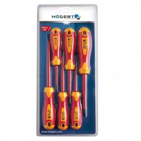 Zestaw wkrętaków 1000V stal S2 Hogert HT1S996 6 szt.
