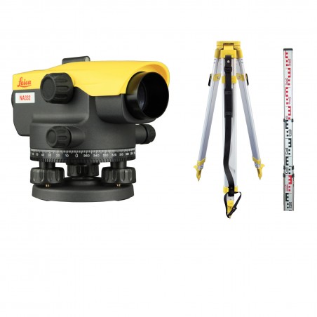 Niwelator optyczny ze statywem + łata Leica Na332