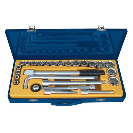 Zestaw 25 części kluczy nasadowych 1/2" S&R Power w walizce