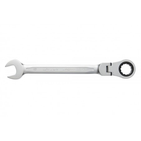 Klucz płasko oczkowy ze stali CrV z przegubem 11 mm 72T Hogert HT1R051