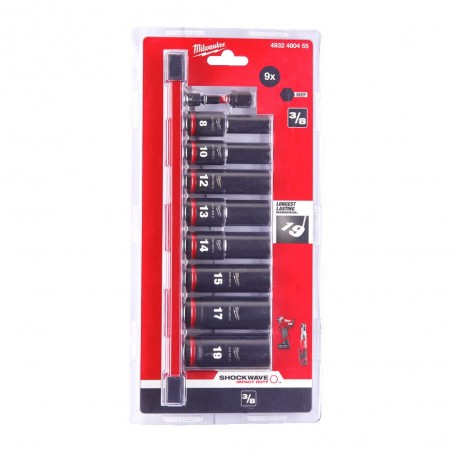 Zestaw nasadek udarowych 3/8'' Milwaukee 9 szt.