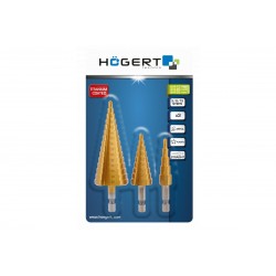 Wiertło stopniowe 4-32 mm zestaw Hogert HT6D325 3 szt.