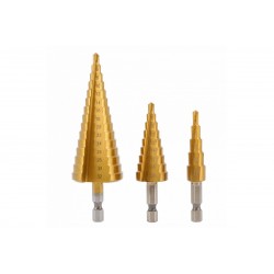 Wiertło stopniowe 4-32 mm zestaw Hogert HT6D325 3 szt.