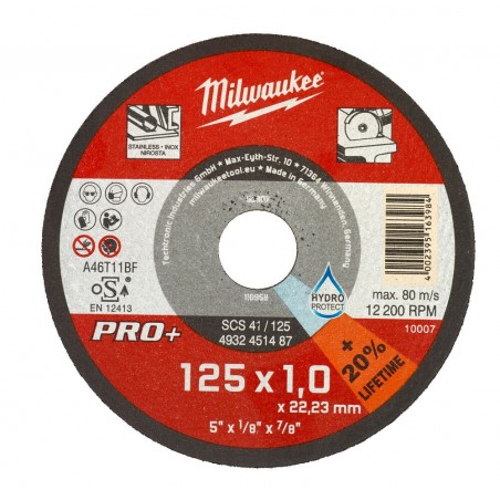 Tarcza cienka do cięcia metalu 22.2x125 mm SCS 41 / 125 Milwaukee
