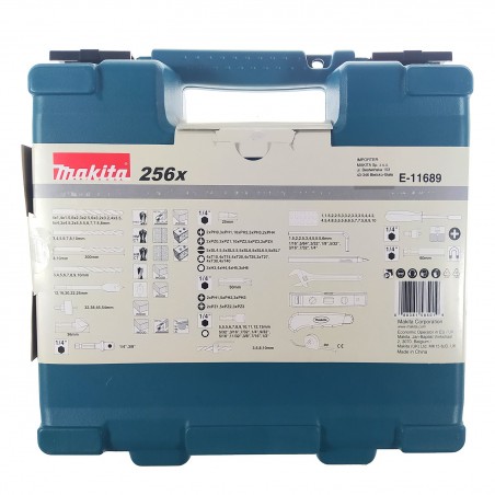 Zestaw wierteł, bitów i akcesoriów Makita E-11689, 256 elementów