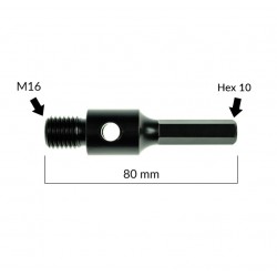Adapter M16/1/2" 80 mm TITANIUM