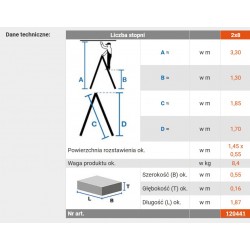 Drabina dwustronna ze stopniami 2x8 Krause