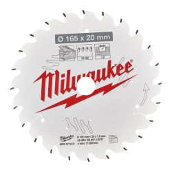 Tarcza tnąca do drewna 165x20x1,6x24ATB Milwaukee
