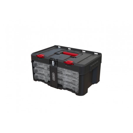 Skrzynka na narzędzia z 3 organizerami Keter Stack'N'Roll 253380