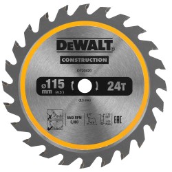 Tarcza tnąca do drewna 115x9,5mm 24Z DeWalt DT20420