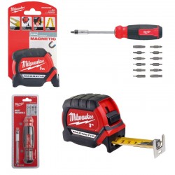 Zestaw Milwaukee miarka 5 m + wkrętak z grzechotką 27w1