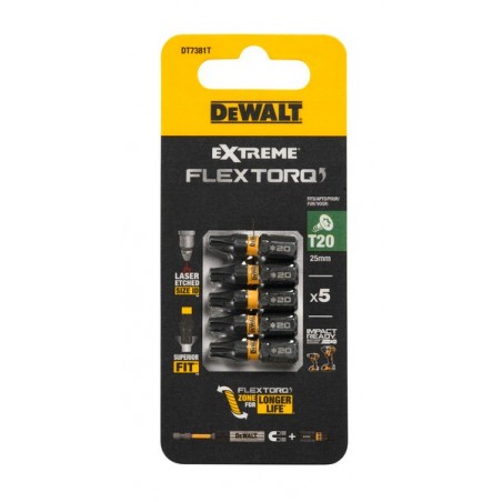 Bity T20 25mm Torsion Dewalt DT7381T 5 szt