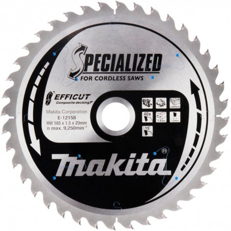 Tarcza tnąca do drewna kompozytowego 165x20mm Makita E-12158