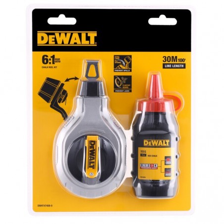 Zestaw Sznur traserski +czerwona kreda niebieska Dewalt DWHT47408-0
