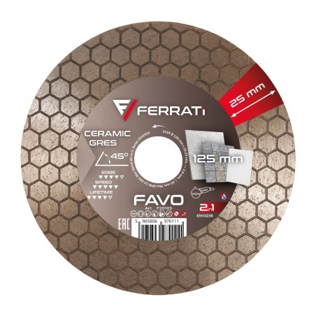 Tarcza tnąca diamentowa 125x22,23mm Ferrati Favo F20105