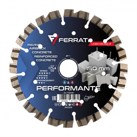 Tarcza diamentowa do betonu 150x22,23mm Ferrati Performante F20149