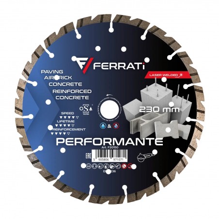 Tarcza diamentowa do betonu 230x22,23mm Ferrati Performante F20150