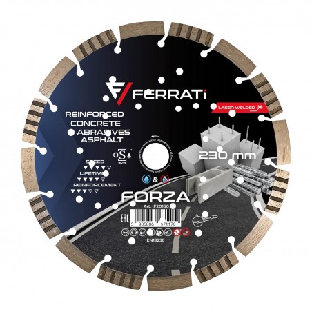 Tarcza diamentowa do betonu 230x22,23mm Ferrati Forza f20160