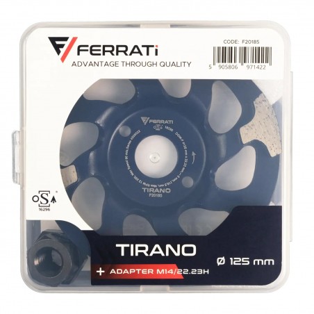 Tarcza diamentowa garnkowa do betonu 125x22,23mm/M14 Ferrati Tirani F20185