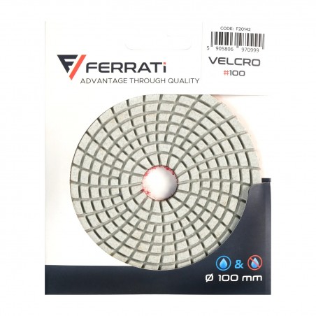 Pad polerski do kamienia i ceramiki 100x15mm №100 Ferrati Velcro F20142