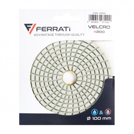 Pad polerski do kamienia i ceramiki 100x15mm №200 Ferrati Velcro F20142