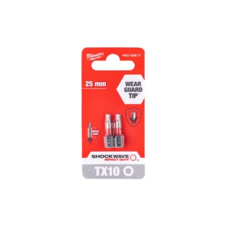 Zestaw bitów Torx TX15X25mm Milwaukee Shockwave Impact Duty, 25 szt.