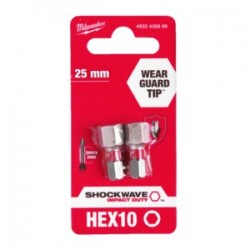 Bity Shockwave HEX10 25mm Milwaukee 2 szt.