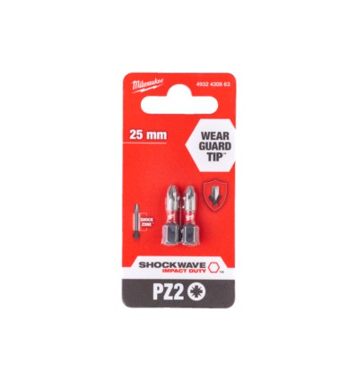 Bit udarowy PZ2 25mm Milwaukee Shockwave Impact Duty 2 szt