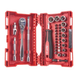 Zestaw nasadek 1/4" z grzechotką i bitami Milwaukee