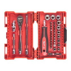 Zestaw nasadek 1/4" z grzechotką i bitami Milwaukee