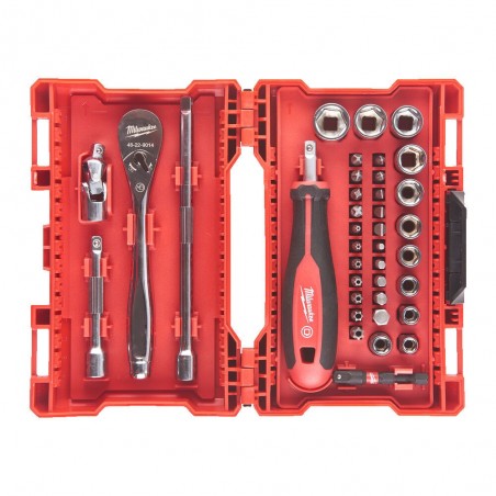 Zestaw nasadek 1/4" z grzechotką i bitami Milwaukee