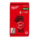 Zestaw kluczy  T8-T40 trzpieniowych zagiętych Milwaukee 9szt