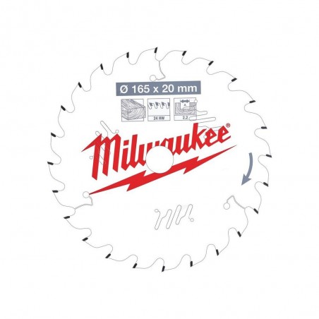 Tarcza 165 x 20 x 2,2 mm do pilarek ręcznych Milwaukee