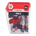 Zestaw bitów PZ2 Milwaukee Shockwave Impact Duty, 25 szt.