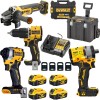 DeWALT Szlifierka kątowa DCG405NT Wiertarko-Wkrętarka DCD996NT Zakrętarka udarowa DCF887NT+ 3xAKU Ładowarka Walizka