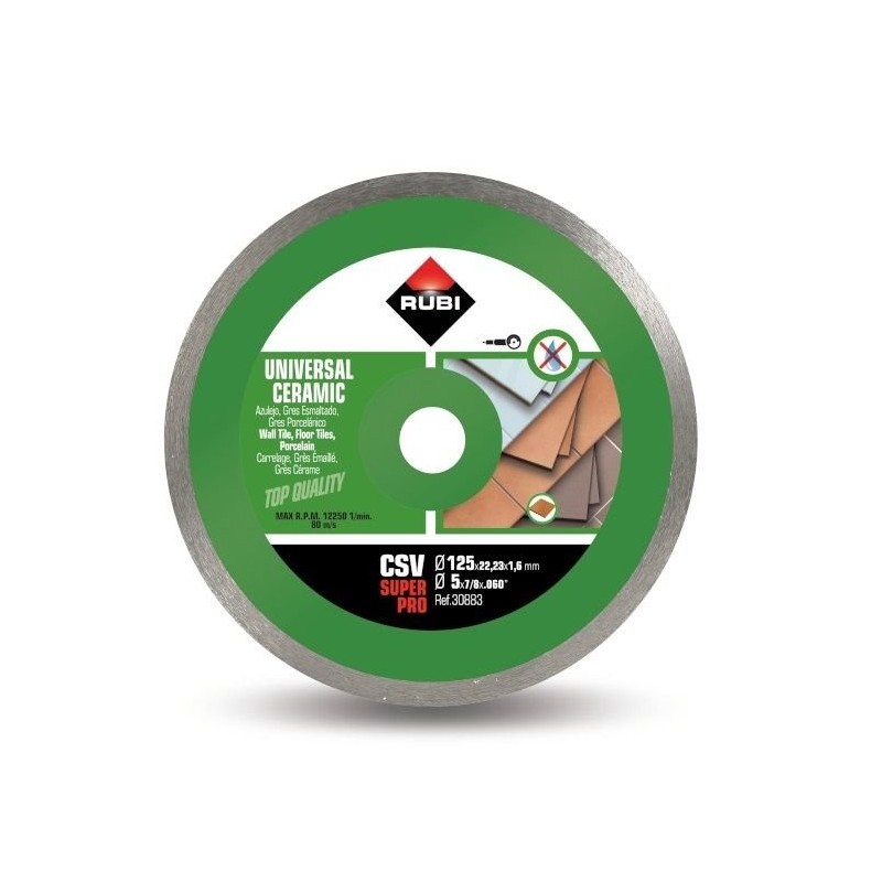 Tarcza diamentowa CSV do płytek ściennych 125 x 22,2 mm Rubi 30883