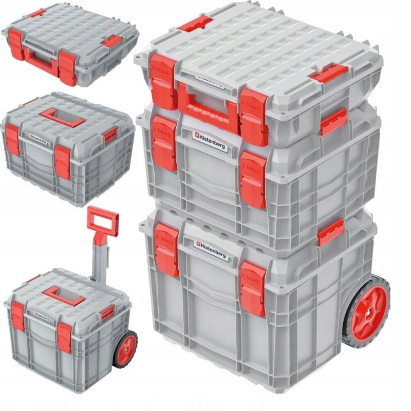 Zestaw skrzyń narzędziowych na kółka 450x380x800mm c-block pro Kistenberg KXCS454080-4C
