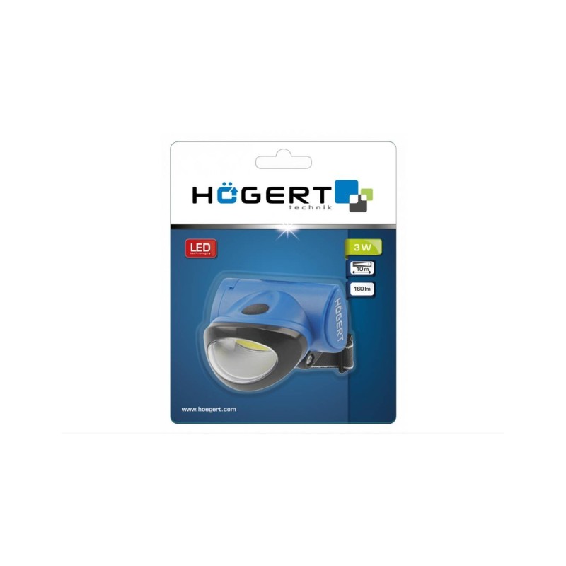 Latarka czołowa,3x AAA 1.5V (bez baterii),3W,160lm,10m,IP20 Hoegert HT1E420