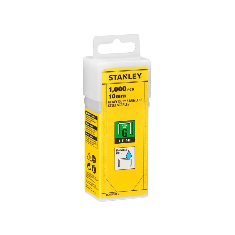 Zszywki ze stali nierdzewnej G 6mm 1000szt Stanley TRA704SST-0