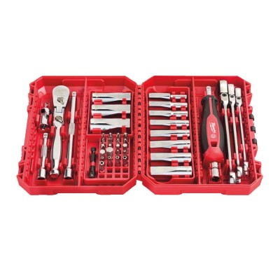 Zestaw kluczy grzechotka, nasadki 1/4" i bity 42szt Milwaukee 4932498382