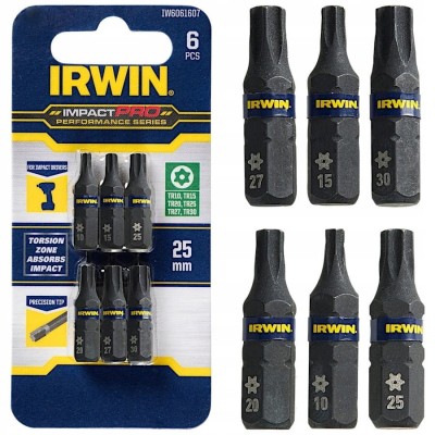 Bity udarowe TORX TR 10-30 25mm Zestaw 6szt Irwin IW6061607