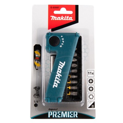 Zestaw końcówek wkrętakowych skrętnych Impact Premier 11 szt MAKITA E-03567