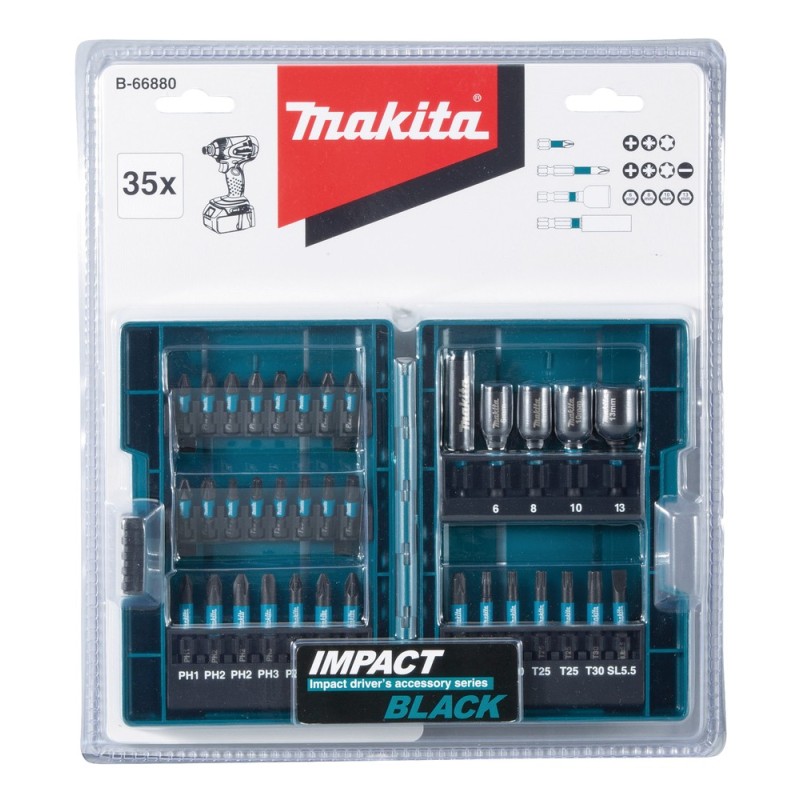 Zestaw końcówek wkrętakowych Impact Black 35 szt MAKITA B-66880
