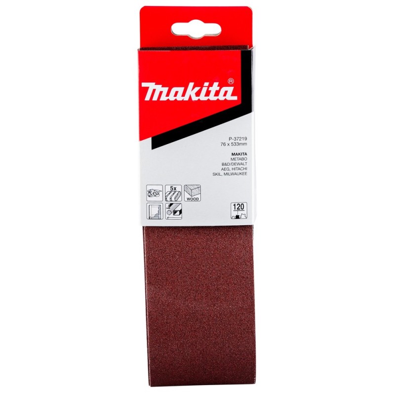 Taśma szlifierska 76 x 533 mm, 80G, 5 szt MAKITA P-37194