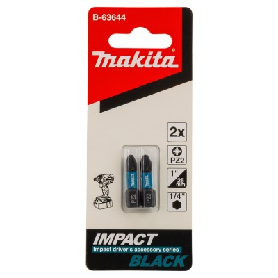 Końcówka wkrętakowa Impact Black, PH2, 25 mm, 2 szt MAKITA B-63616